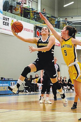 Brandon University Bobcats Adrianna Proulx recorded 13 points and nine rebounds in her final Canada West women&#x2019;s basketball  home game at the Healthy Living Centre on Friday. (Chelsea Kemp/The Brandon Sun)