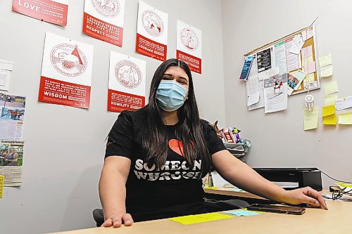 Brandon Sun Brandon Harm Reduction network co-ordinator Solange Machado holds a Naloxone Kit in her office Wednesday at the BNRB. (Chelsea Kemp/The Brandon Sun)