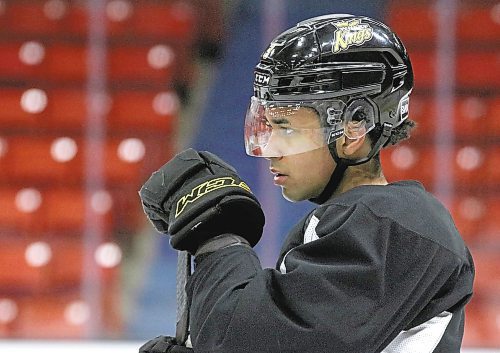 Jacob Hoffrogge and the Brandon Wheat Kings host the Saskatoon Blades tonight and again on Friday. Hoffrogge is a Saskatoon product. (Perry Bergson/The Brandon Sun)