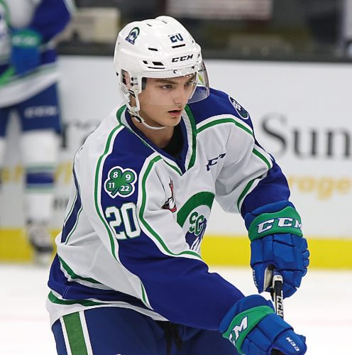 Swift Current Broncos forward Braeden Lewis has had some interesting first in his second Western Hockey League season. (Perry Bergson/The Brandon Sun)
Oct. 16, 2021