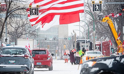 The anti-COVID-19 mandate protesters have been camped in the area of Broadway and Memorial Boulevard in downtown Winnipeg since Feb. 4. (Winnipeg Free Press files)