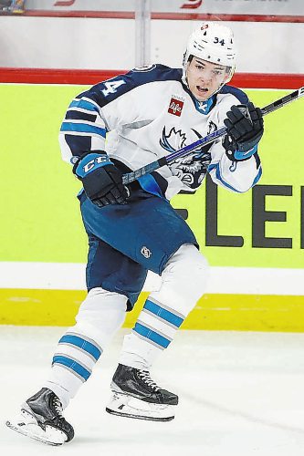 JOHN WOODS / WINNIPEG FREE PRESS

Manitoba Moose Ville Heinola (34) plays against the Texas Stars in downtown Winnipeg, Sunday, February 6, 2022. 



Re: McIntyre