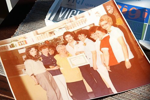 The original photo which features Sottile in the middle was taken in 1980, during his graduation from the Marvel Beauty School in Winnipeg. (Joseph Bernacki/The Brandon Sun)