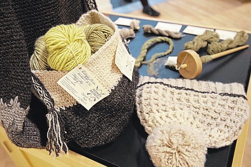 Mike Sudoma / Winnipeg Free Press

Various wool goods made by Modern Medieval on display at C2 Centre for Craft as part of the One Year Outfit Challenge put on by Pembina Fiber Shed and the C2 Centre for Craft Friday evening.

February 18, 2022
