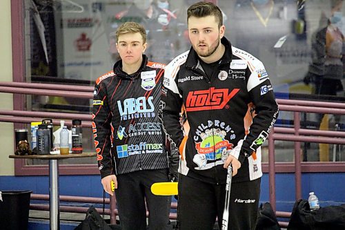 Aaron Van Ryssel led his first-year rink from Springfield to a runner-up finish at the Manitoba junior men's provincial curling championships Sunday. (Lucas Punkari/The Brandon Sun)