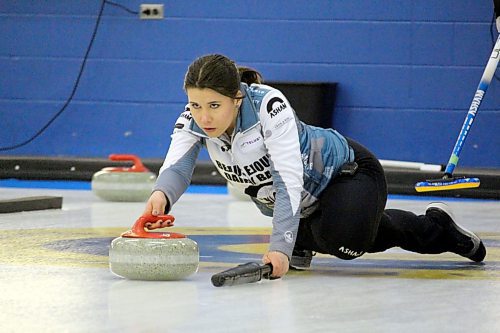 First-year skip Morgan Maguet led her East St. Paul squad to a runner-up result at the 2022 Manitoba women's junior curling championships at the Brandon Curling Club this week. (Lucas Punkari/The Brandon Sun)