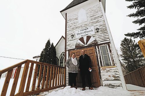 Tracy Landels (left), and Lorne Heslip are doing their part to oversee renovations to different facilities in Cromer. As longtime residents of the community, both said the renovations put in at the United Church, rink and community hall are keeping the village on the map. (Joseph Bernacki/The Brandon Sun)