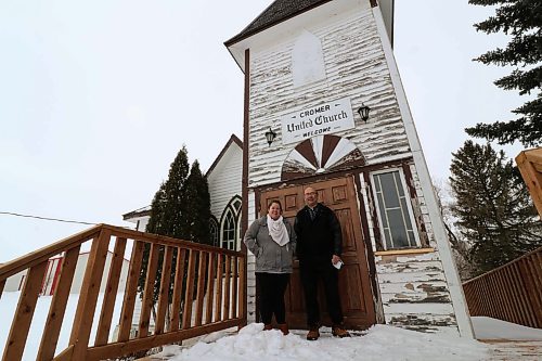 Tracy Landels (left) and Lorne Heslip are doing their part to oversee renovations to different facilities in Cromer. As longtime residents of the community, both said the renovations put in at the United Church, rink and community hall are keeping the village on the map. (Joseph Bernacki/The Brandon Sun)