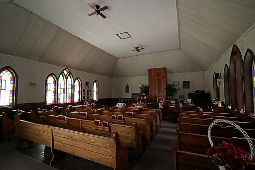 The interior of the Cromer United Church has stayed intact for many years. The last service held was a candelight Christmas Eve mass in December. (Joseph Bernacki/The Brandon Sun)