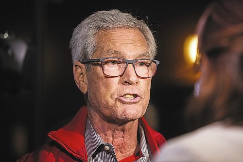 MIKAELA MACKENZIE / WINNIPEG FREE PRESS



Winnipeg South Centre Liberal incumbent Jim Carr speaks to the media while celebrating his win at his election night party at Fionn MacCool's in Winnipeg on Monday, Sept. 20, 2021.  For Danielle story.

Winnipeg Free Press 2021.