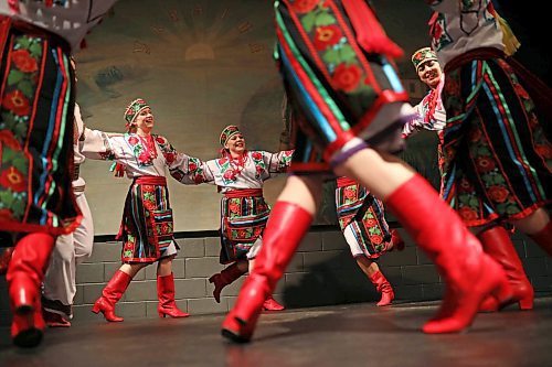 Members of the Brandon Troyanda School of Ukrainian Dance perform for visitors to the Ukrainian Pavilion at the Ukrainian National Hall during the opening night of the Westman Multicultural Festival in 2019. (Tim Smith/The Brandon Sun)