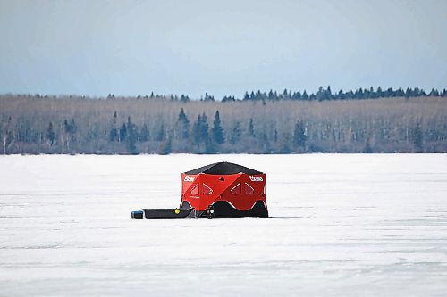 Brandon Sun 22032021

One of a few ice fishing shacks set up on the ice of Clear Lake in Riding Mountain National Park on a mild Monday.  (Tim Smith/The Brandon Sun)