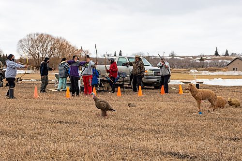 Archers compete in the Dakota Amazing Race at the Wipazoka Wakpa Winter Culture Camp earlier this month in Sioux Valley Dakota Nation. (Chelsea Kemp/The Brandon Sun)