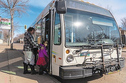 Brandonites board the #14 bus on Princess Avenue Wednesday. Brandon Transit recorded approximately 10,000 more rides in March this year compared to 2021. Though the city isn't sure what caused the increase, gas prices for consumers have skyrocketed in recent months. (Chelsea Kemp/The Brandon Sun)