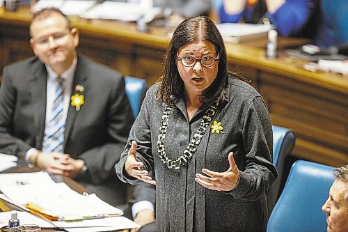 MIKE DEAL / WINNIPEG FREE PRESS
Premier Heather Stefanson during question period in the Manitoba Legislative building Monday afternoon.
220404 - Monday, April 04, 2022.