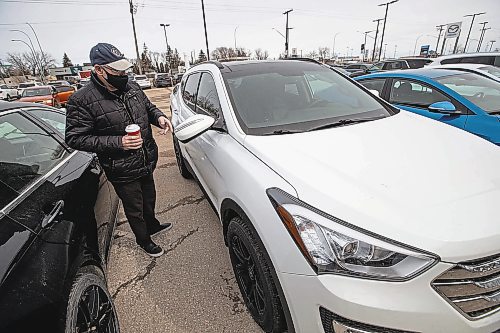 Daniel Crump / Winnipeg Free Press. D'Arcy&#xa0;Mykietowich, from Charleswood, found his vehicle parked in Polo Park's lot months after it was stolen. It is now at a dealership awaiting repair. April 9, 2022.