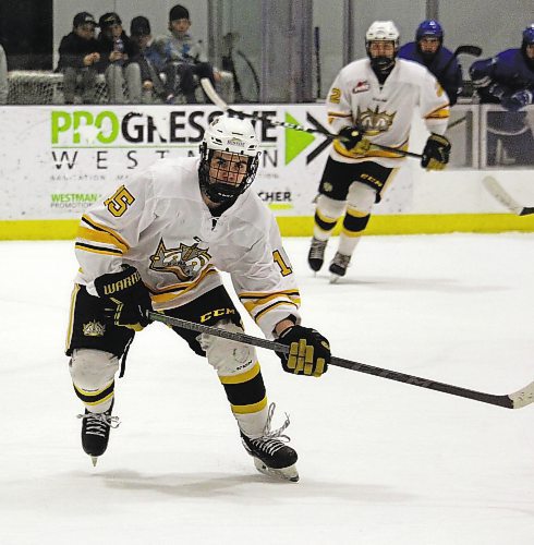 Cole Temple, who is an underage affiliated player for the Brandon Wheat Kings, had a goal and an assist on Sunday in their 5-4 win over the Winnipeg Wild in Game 2 of the Manitoba U18 AAA Hockey League final. (Lucas Punkari/The Brandon Sun)