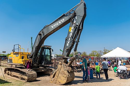 Guests explore big rigs during Touch-a-Truck at the Keystone Centre grounds Saturday. (Chelsea Kemp/The Brandon Sun)