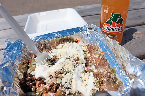 A closer look at Mariachi Mexican Tacos' beef tostadas dish. (Kyle Darbyson/The Brandon Sun) 