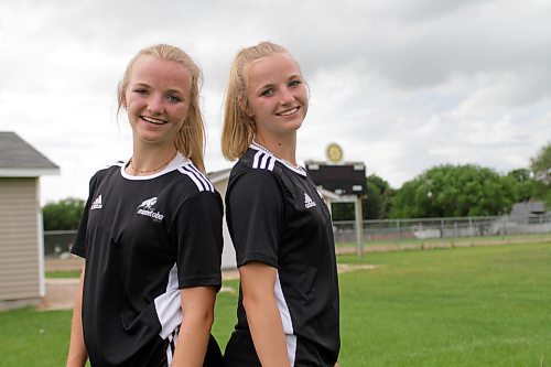 Kendra, left, and Sydney Schram were named to Team Manitoba for the 2022 Canada Games women's soccer event from Aug. 16 to 21 in Niagara, Ont. (Thomas Friesen/The Brandon Sun)