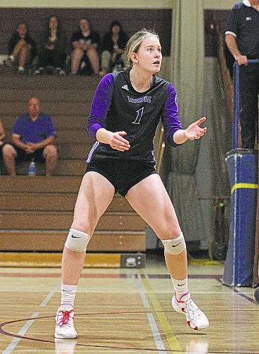 Ella Werbiski of the Vincent Massey Vikings committed to the University of Winnipeg Wesmen women's volleyball team for the 2023-24 Canada West season. (Thomas Friesen/The Brandon Sun)