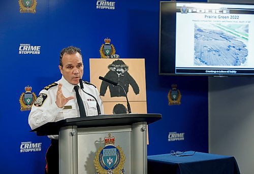 JOHN WOODS / WINNIPEG FREE PRESS
Chief Danny Smyth speaks about the landfill searches in a serial killer case during a press conference at the Winnipeg Police headquarters Tuesday, December 6, 2022.