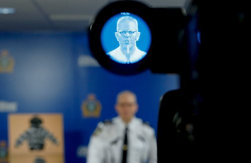JOHN WOODS / WINNIPEG FREE PRESS
Inspector Cam MacKid speaks about the landfill searches in a serial killer case during a press conference at the Winnipeg Police headquarters Tuesday, December 6, 2022.