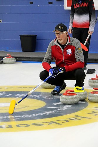 Dale Brooks and his rink from Hamiota captured their first Westoba Credit Union Masters Super League title on Thursday afternoon at the Brandon Curling Club. (Lucas Punkari/The Brandon Sun)