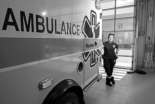 JESSE BOILY  / WINNIPEG FREE PRESS
Rebecca Clifton, a spokeswoman for the Paramedic Association of Manitoba and  a full-time rural intermediate professional paramedic, cleans up her ambulance at the Selkirk Regional Health Centre on Wednesday. ed River College has suspended its Advanced Care Paramedicine program despite its high demand. Wednesday, July 8, 2020.
Reporter: