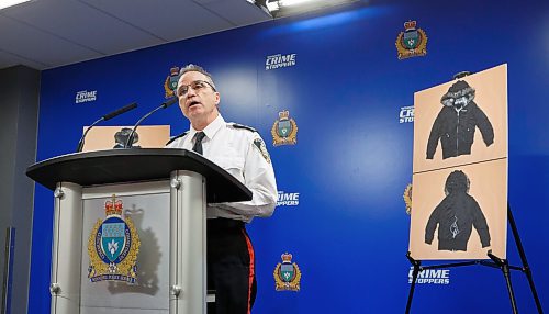 MIKE DEAL / WINNIPEG FREE PRESS
Winnipeg Police Chief Danny Smyth during a press conference Thursday afternoon at the Police Headquarters, asking the public's help in identifying a possible fourth victim that they believe Jeremy Skibicki, who is in police custody, murdered.
221201 - Thursday, December 01, 2022.