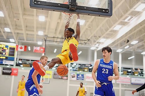 Anthony Tsegakele leads the Brandon University Bobcats with 21.7 points and 11.4 rebounds per game in Canada West men's basketball. (Tim Smith/The Brandon Sun)