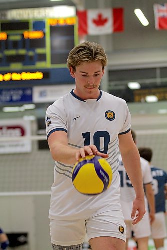 Co-captain Max Brook and the Brandon University Bobcats won five of their last six matches to close the first semester at 6-6 in Canada West men's volleyball. (Thomas Friesen/The Brandon Sun)