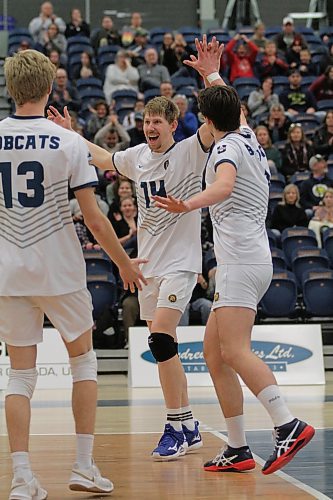 Tom Friesen leads the Bobcats men's volleyball team with 3.00 kills per set and has a .309 hitting percentage. (Thomas Friesen/The Brandon Sun)
