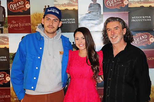 Actors Brandon Wheeler, Rebecca Schmautz and Joey Maguire drop by Brandon University&#x2019;s Evans Theatre Friday night for the world premiere of &#x201c;Whispers in the Wheat,&#x201d; which features all three of them in prominent roles. (Kyle Darbyson/The Brandon Sun)