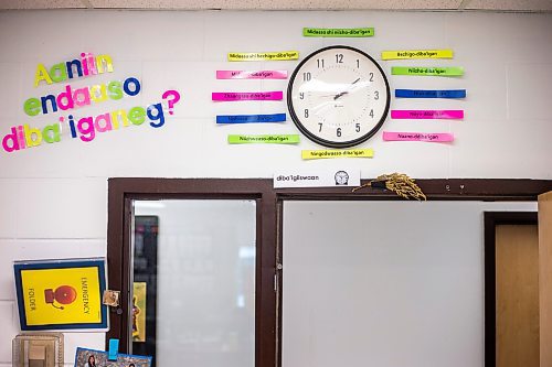 MIKAELA MACKENZIE / WINNIPEG FREE PRESS

Ojibwa language posters at Riverbend Community School in Winnipeg on Monday, Dec. 12, 2022. For Maggie story.
Winnipeg Free Press 2022.