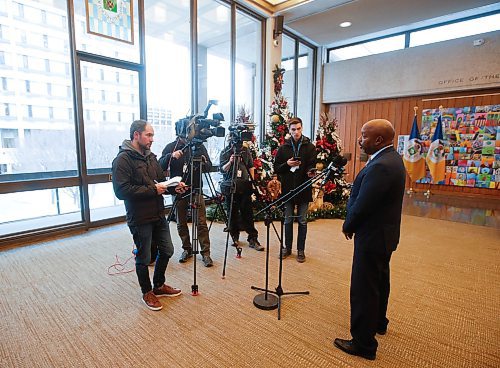 JOHN WOODS / WINNIPEG FREE PRESS
City councillor Markus Chambers, chair of the Winnipeg police board, speaks to media about searching landfills for missing people at a press conference at city hall Monday, December 12, 2022. 

Re: kitching