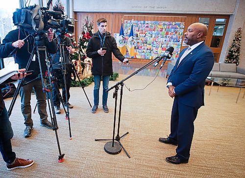 JOHN WOODS / WINNIPEG FREE PRESS
City councillor Markus Chambers, chair of the Winnipeg police board, speaks to media about searching landfills for missing people at a press conference at city hall Monday, December 12, 2022. 

Re: kitching