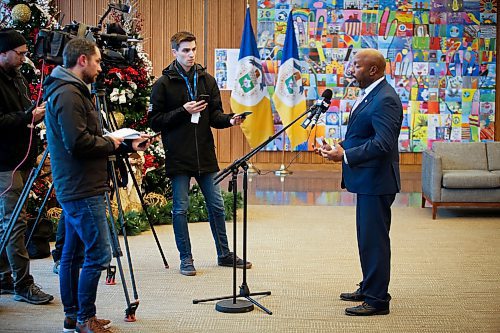 JOHN WOODS / WINNIPEG FREE PRESS
City councillor Markus Chambers, chair of the Winnipeg police board, speaks to media about searching landfills for missing people at a press conference at city hall Monday, December 12, 2022. 

Re: kitching