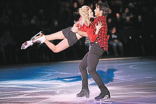 13122022
Kaitlyn Weaver and Andrew Poje perform during the Stars On Ice 2022 Holiday Tour stop at Westoba Place in Brandon on Tuesday evening. 
(Tim Smith/The Brandon Sun)