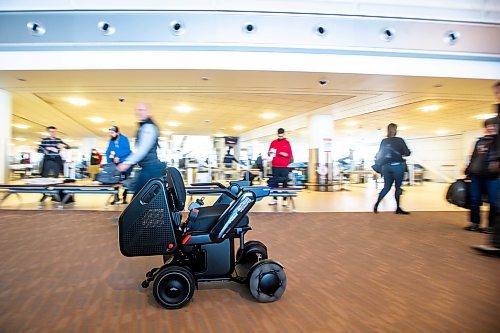 MIKAELA MACKENZIE / WINNIPEG FREE PRESS

The new self-driving wheelchairs (the first of their kind in North America) at the Winnipeg James Armstrong Richardson International Airport in Winnipeg on Tuesday, Dec. 13, 2022. For Marty Cash story.
Winnipeg Free Press 2022.