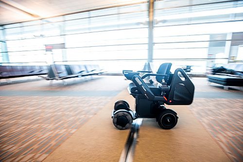 MIKAELA MACKENZIE / WINNIPEG FREE PRESS

The new self-driving wheelchairs (the first of their kind in North America) at the Winnipeg James Armstrong Richardson International Airport in Winnipeg on Tuesday, Dec. 13, 2022. For Marty Cash story.
Winnipeg Free Press 2022.