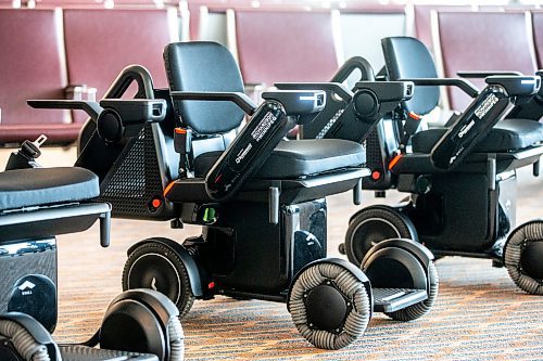 MIKAELA MACKENZIE / WINNIPEG FREE PRESS

The new self-driving wheelchairs (the first of their kind in North America) at the Winnipeg James Armstrong Richardson International Airport in Winnipeg on Tuesday, Dec. 13, 2022. For Marty Cash story.
Winnipeg Free Press 2022.