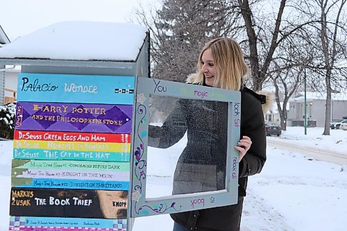 Rachel Ferstl / Winnipeg Free Press
Madison Herget-Schmidt at her little free library