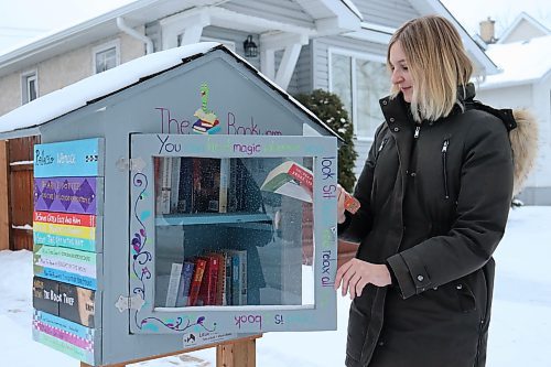 Rachel Ferstl / Winnipeg Free Press
Madison Herget-Schmidt at her little free library