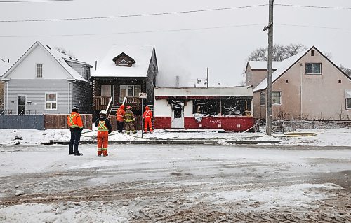 RUTH BONNEVILLE / WINNIPEG FREE PRESS 

Local - Wellington fire

Winnipeg Fire Paramedic Service crews put out and remaining hot spots at 812 Wellington Avenue  Wednesday morning after fire Tuesday evening.  No injuries recorded.

At 8:34 p.m. on Tuesday, December 13, 2022, the Winnipeg Fire Paramedic Service (WFPS) responded to reports of a fire in a vacant, one-and-a-half storey, residential and commercial mixed-use building in the 800 block of Wellington Avenue.

At the scene, crews found heavy smoke coming from the structure. Crews were unable to enter the building due to safety concerns. Using an aerial ladder and hand-held hose lines, they fought the fire from the exterior of the building, while also working to protect neighbouring homes. The fire was declared under control at 5:02 a.m.

Crews evacuated neighbouring homes as a precaution. No injuries were reported.


Wellington Avenue, between Arlington Street and Alverstone Street is expected to remain closed until demolition has been completed.

Dec 14th,  2022
