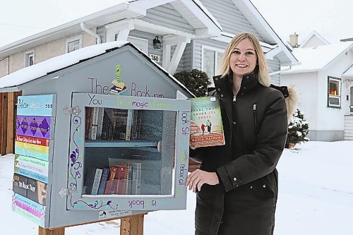 Rachel Ferstl / Winnipeg Free Press
Madison Herget-Schmidt at her little free library