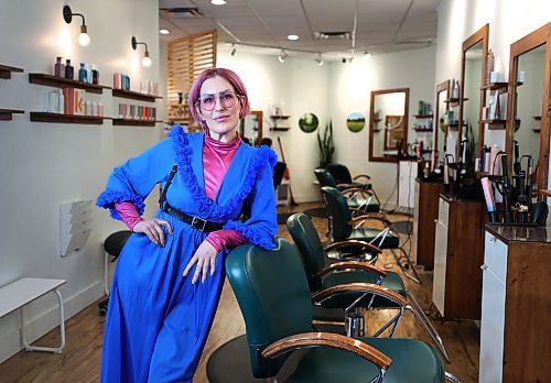 “I’ve got a really strong clientele, but… I even get gaps in my day now,” said Kitty Bernes, the head stylist at Freshair Boutique on Academy Road. (Winnipeg Free Press)