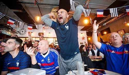 JOHN WOODS / WINNIPEG FREE PRESS
France soccer fans react as they watch the final of the World Cup at La Creperie Ker Breizh on Sherbrook in Winnipeg Saturday, December 18, 2022. 

Re: ?