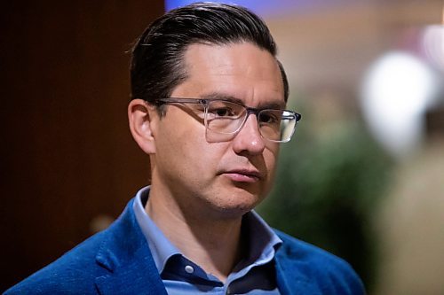 Daniel Crump / Winnipeg Free Press. Conservative leadership candidate Pierre Poilievre meets with supporters at the Victoria Inn and Convention Centre in Winnipeg. August 6, 2022.