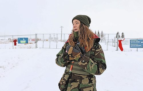 RUTH BONNEVILLE / WINNIPEG FREE PRESS 

Local - Brady Landfill closed

A group supporting search efforts for remains of murdered women talk to media as they continue their encampment at entrance to Brady Road landfill gates Monday.  
The city tweeted saying the landfill is closed today (it was closed yesterday as well).

Taylor Orpin answer questions from reporter Monday.  

See Chris Kitching story.


Dec 19th,  2022